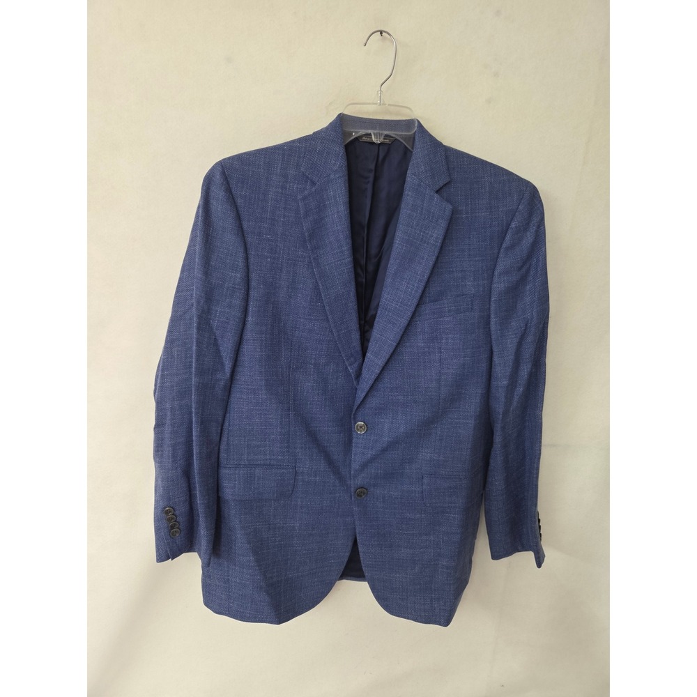 Jack Victor Men 40R Blue Wool Silk Linen Sport Coat Blazer Italian Fabric Canada